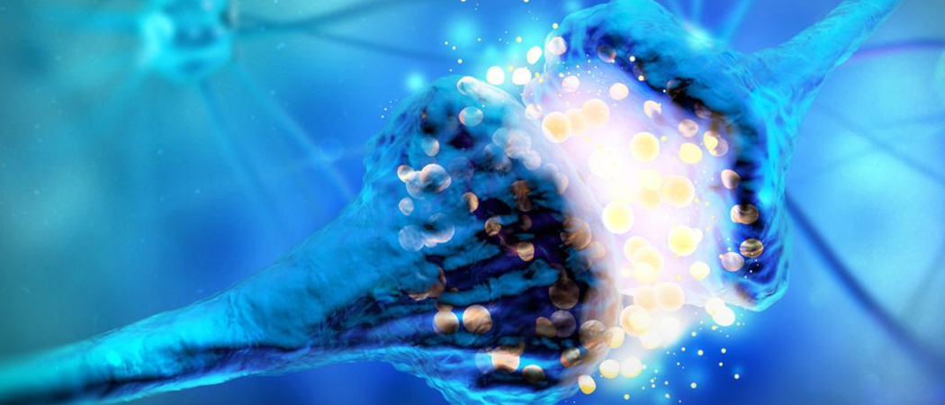 Illustration of a firing synapse in the brain, symbolizing the neurological impact of gratitude on wellbeing.