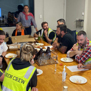 Black Hops Brewing leadership team participating in a Get Mentally Fit workshop focused on mental health and resilience.