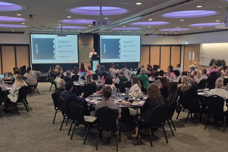 A group of TAFE Queensland Gold Coast leaders engaged in a Psychological Safety workshop facilitated by Get Mentally Fit.