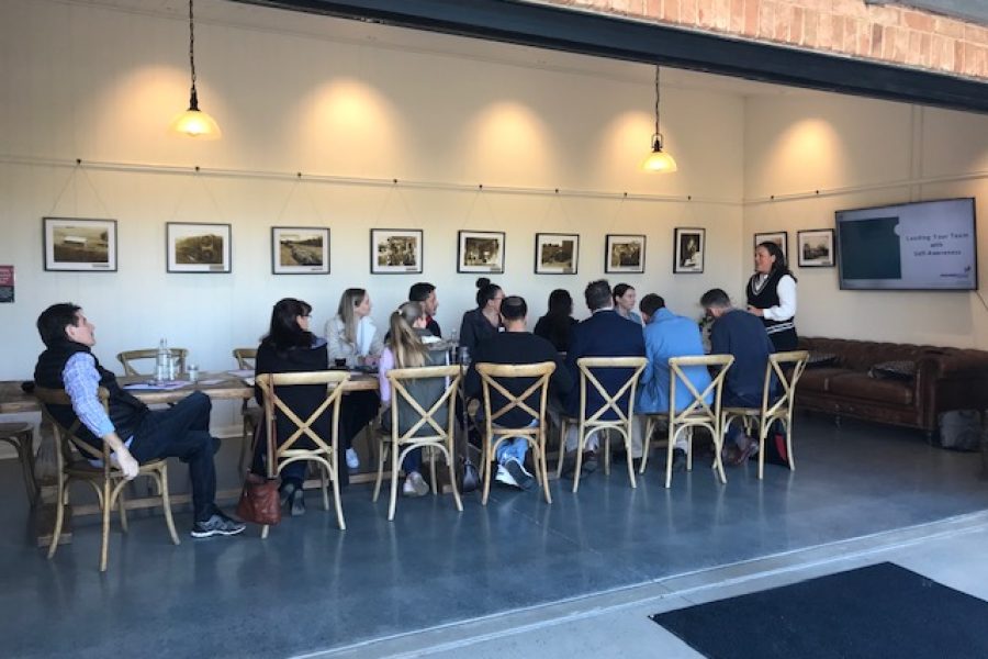 Get Mentally Fit facilitator leading Paradise Resort Executive Leadership Team in a workshop on leadership capability, psychological safety, and team performance.