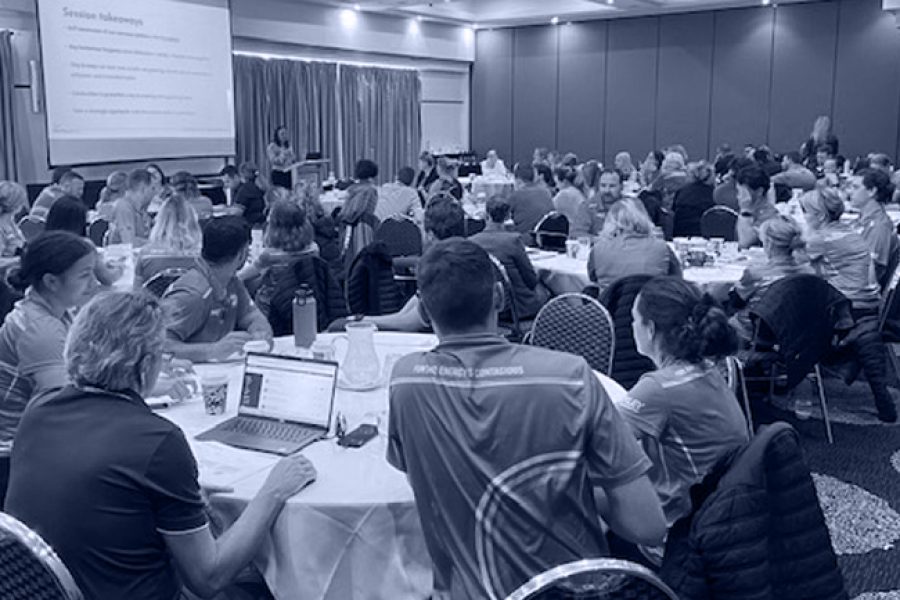 City Venue Management leadership team learning about habit formation during the Get Habit Fit workshop with Get Mentally Fit.